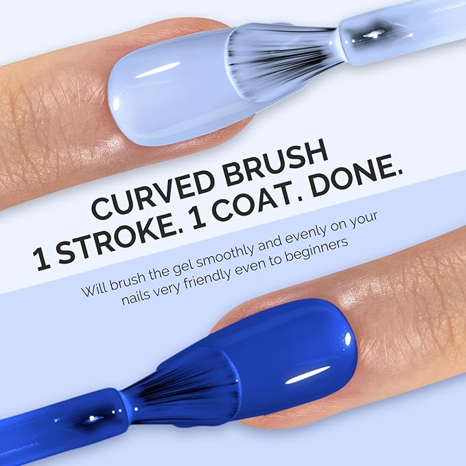MelodySusie Thick Gel Nail Polish Set- 2 Pcs 15ML Baby Blue & Royal Blue Gel Polish Set Soak Off UV LED Gel Polish Christmas Gift for Women Nail Art Manicure DIY Nail Design Decoration at Home
