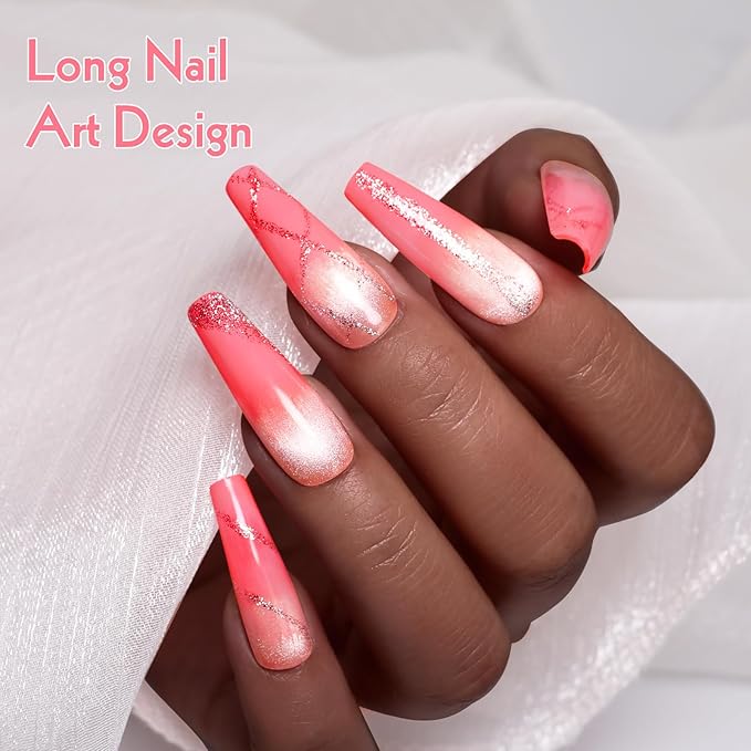 Imtiti Pink Gel Polish Set, 6 Pcs 10ml Same Color Same Bottle Cap Gel Nail Polish Set, Long Lasting 28+ Days, Self-Leveling & Chip-Resistant Nail Art Manicure Salon DIY at Home, Bright Pink(10ml*6)