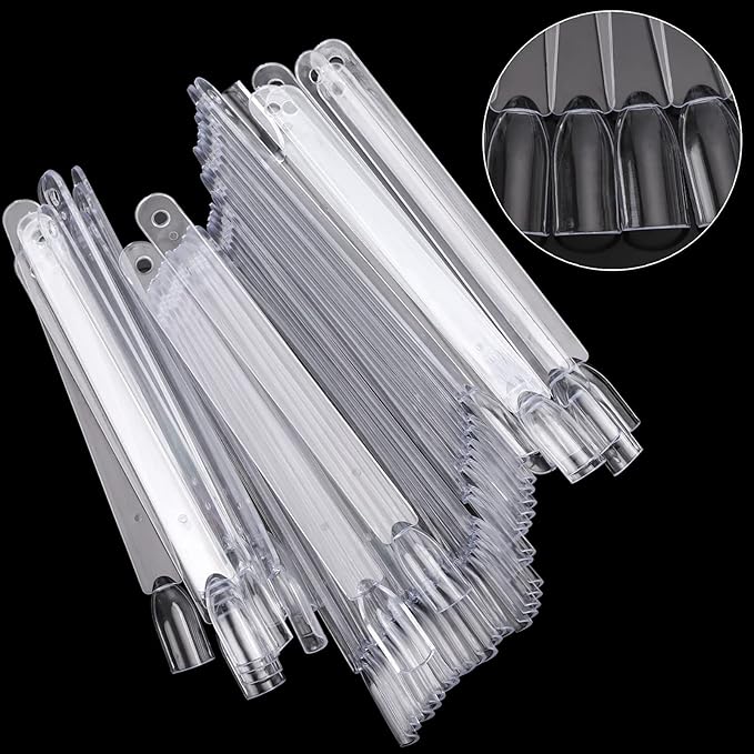 300 Pcs Nail Swatch Sticks with Number Stickers for Color Display, Clear Square-shaped Nail Polish Sample Swatches with Ring