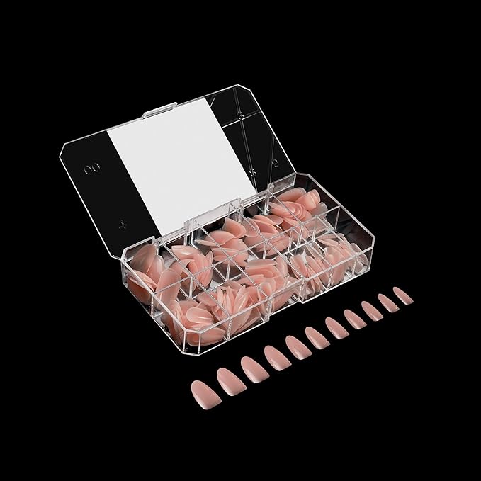 Apres Neutrals Gel-X Margot Box Of Press On Nails, 11 Sizes 00-9, Soft Gel Nail Tip Box (150pcs) (Natural Round Medium, 150)