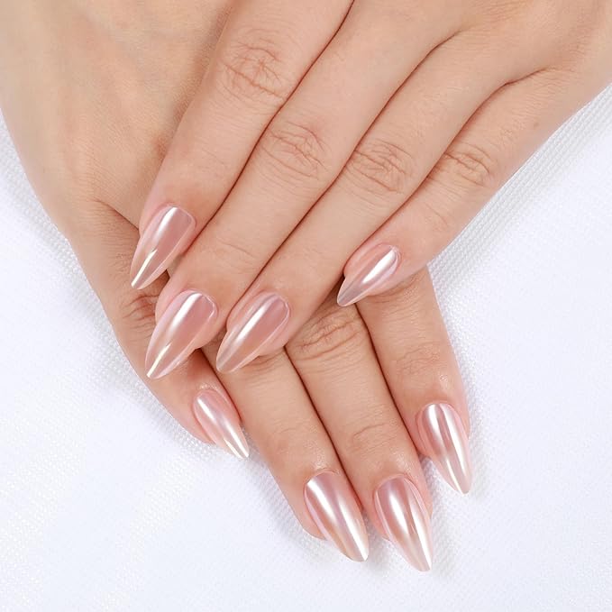 Rnker Press On Nails - Nutty Color, Almond Top gel Nails with a Glossy Glaze Finish, 15 Sizes - 30 Nail Kit with Glue