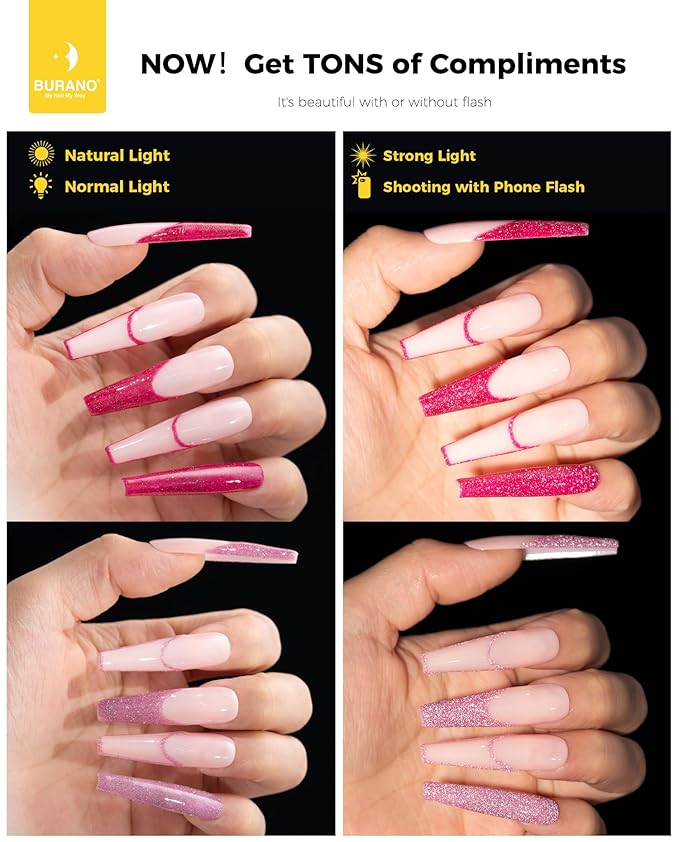BURANO Gel Nail Polish Liner Nail Art Polish, Silver Gold Painted Gel Nail Design Polish 2 Bottle 8ml, Build in Thin Nail Brush Curing Required LX15 LX28