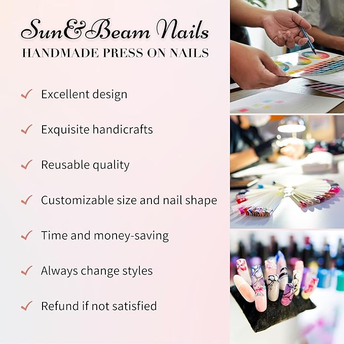 Sun&Beam Nails Handmade Press-on Long Coffin Ballerina Beige Black Halloween Spider Design False Nail Tips 10 Pcs (#133 XS)
