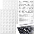 80pcs Raised Keyboard Sticker for Long Nails, Self-Adhesive Keycap Riser with Letter Decals, Silicone Keyboard Cover for Nail Art Typing Gaming- Clear