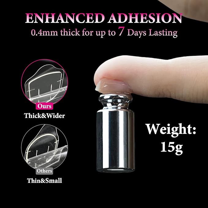 1200Pcs Nail Adhesive Tabs, Extra Large Sticky Tabs for Nails, 50 Sheets Double Sided Thick & Strong Glue Stickers for Press on Manicure