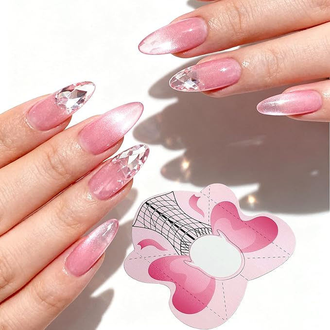 BQAN 100PCS Nail Forms for Builder Gel, Self Adhesive Nail Extension Forms, Professional Nails Art Tips for Acrylic Nails Poly Gel