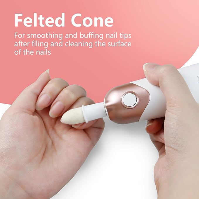Felt Cone, Nail Drill Bit for POLAMD Proffesional Manicure Pedicure Set for Smoothing and Buffing Nail Tips, Polishing and Cleaning Nail Surface(Device not Included)