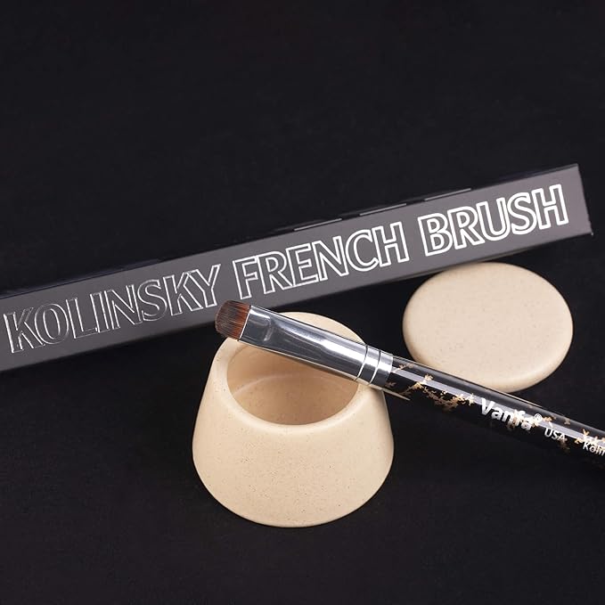 Vanfa French Brush for Nails, Gel Nail Brush, Clean up brush, Nail Art Brush With Kolinsky Hair (V14 - Pack of 1)