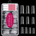 krofaue 100PCS Clear False Nails Tips and Nail Gule Kit, Half Cover Lady French Style Acrylic Artificial Tips 3Pcs Nail Glue for Nail Extension kit Nail Tips Art Salons and Home DIY