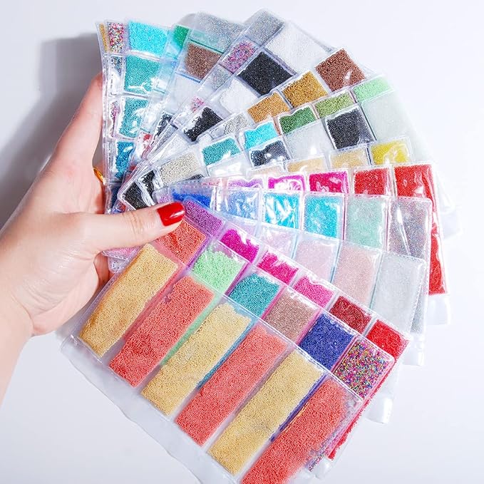 3D Nail Art Caviar Beads Micro Pixie Rhinestones Decoration Mini Acrylic Beads Accessories - 6 Colors