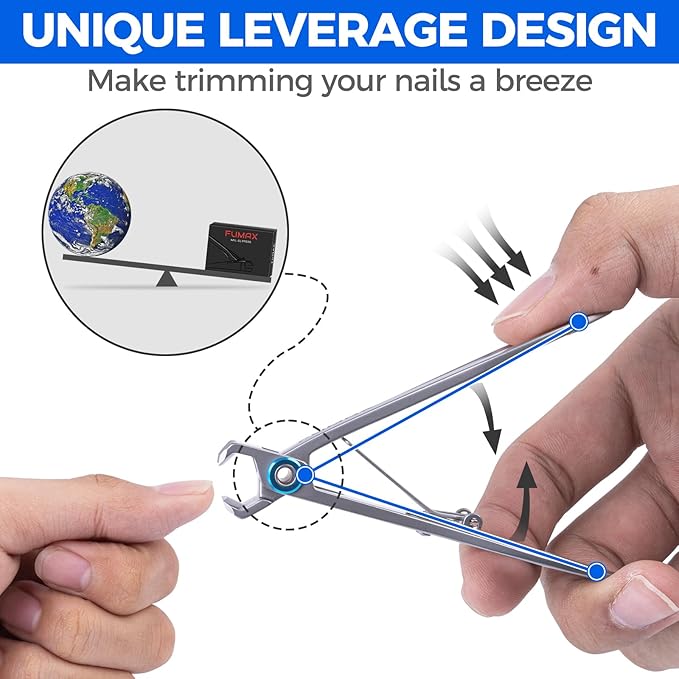 Toenail Clippers for Seniors Thick Toenails, Heavy Duty Nail Clippers for Men with Wide Jaw Opening, Large Toe Nail Clippers for Thick Nails with Long Handle, Sharp Nail Cutter Gifts for Men Women