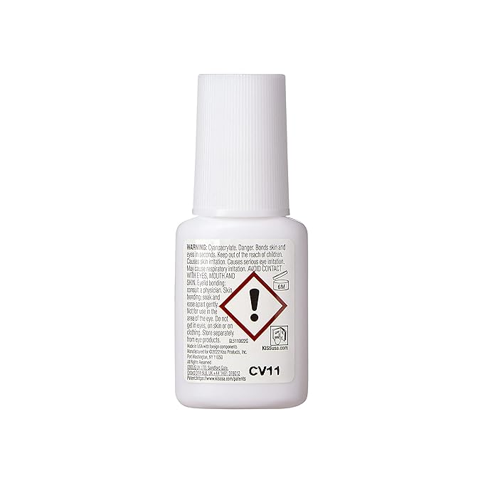 KISS PowerFlex Brush-On Nail Glue for Press On Nails, Ultra Hold Flex Formula Nail Adhesive, Includes One Bottle 5g (0.17 oz.) with Twist-Off Cap & Brush Applicator (Pack of 2)