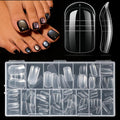 krofaue Dual Toe Forms - Poly Extension Gel Toenail 150pcs Reusable Full Cover Dual Nail Forms for Builder Toenails Nail Molds for Manicure DIY at Home