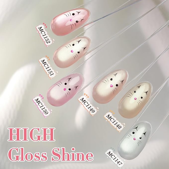 Double Rhythm 0.5 Oz Cat Eye Gel Polish with Magnet Same Color Same Bottle Holographic Glitter Shimmer Translucent Color Salon 15 ML Magnetic Nail Art (Coral Pink-MC1152)