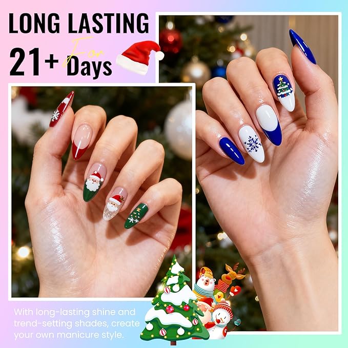 VANREESA 24 Pcs Gel Nail Polish Set, 21 Colors Gel Polish with Base Coat Glossy & Matte Top Coat Nude Pink Red Orange Green Blue Purple Gel Polish Kit Nail Kit Gifts for Women