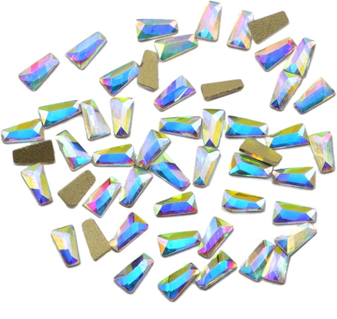 AD Beads Top Czech AB Crystal Flatback Rhinestone Nail Art Decoration Multi Shape (S09 Wing 3x6mm, 100 Pcs)