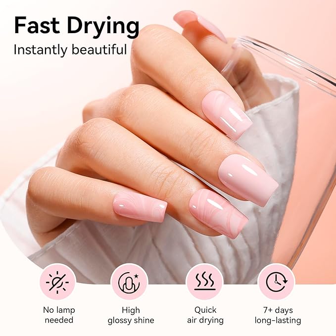 Nude Nail Polish Kit - 6 Colors Beige Nude Pink Neutral Rose Light Beige Quick Air Dry Nail Polish Non Gel, Salon-Quality, Vegan Cruelty-free Neutral Skin Tones Nail Art DIY Gift for Women