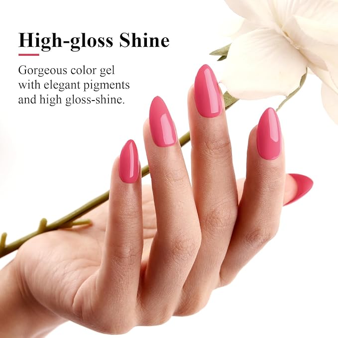 Imtiti Coral Pink Gel Polish, 0.5 Fl Oz Soak Off LED UV Nail Gel Kit for DIY Nail Art Manicure Salon