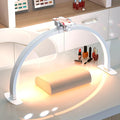 Professional Large Half Moon Light for Nail Desk with Phone Holder, Arch Light for Nail Techs for Manicure Table (White, Large)