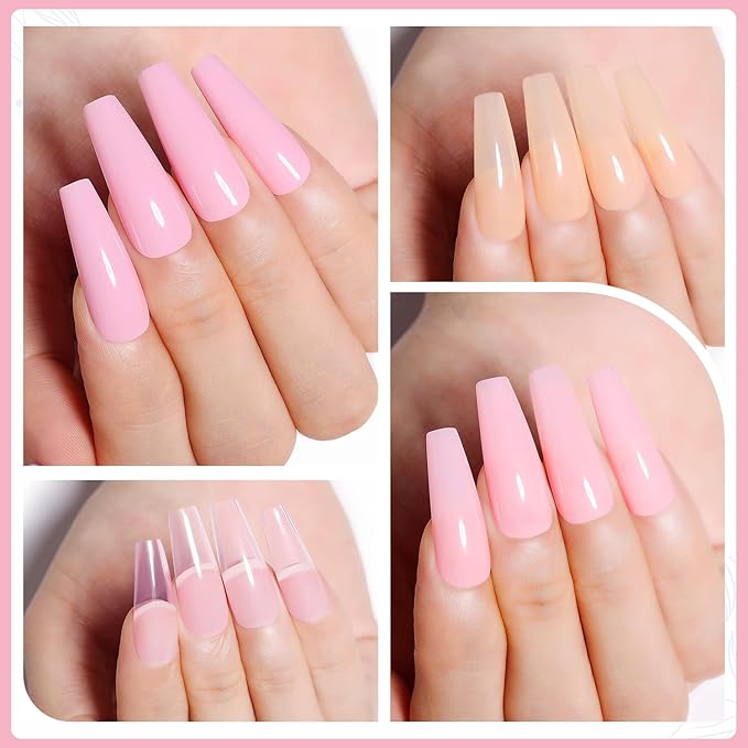 AIMEILI Soak Off U V LED Hema Free Nude Gel Nail Polish Natural Sheer Pink Nail Polish Gel Set Of 4pcs X 10ml - Kit Set 17
