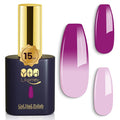 YTD Likomey Color Changing Gel Nail Polish,15ml Nude Pink To Plum Grape Purple Mood Temperature Change Colors Ombre Thermal Salon Home Fall Winter Manicure UV Nails Varnish,WB12