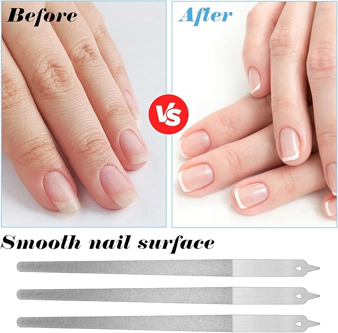 4PCS Diamond Deb Nail File,8 in Double-Sided Metal Nail File Men, Pointed Diamond Deb Nails Files, Suitable for Manicure, Pedicure, Salon Home Use, Silver
