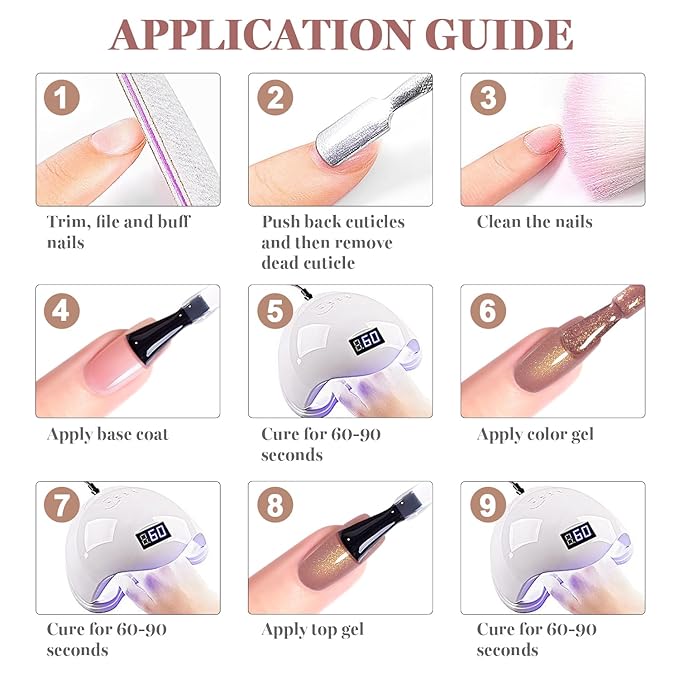 RARJSM Nude Rosy Brown Pink Golden Glitter Gel Nail Polish Nuded Skin Tone Sparkle Shimmer Jelly Sheer Color Gelpolish Home Salon French Manicure Varnish Soak off Curing Requires Single Bottle 15ml