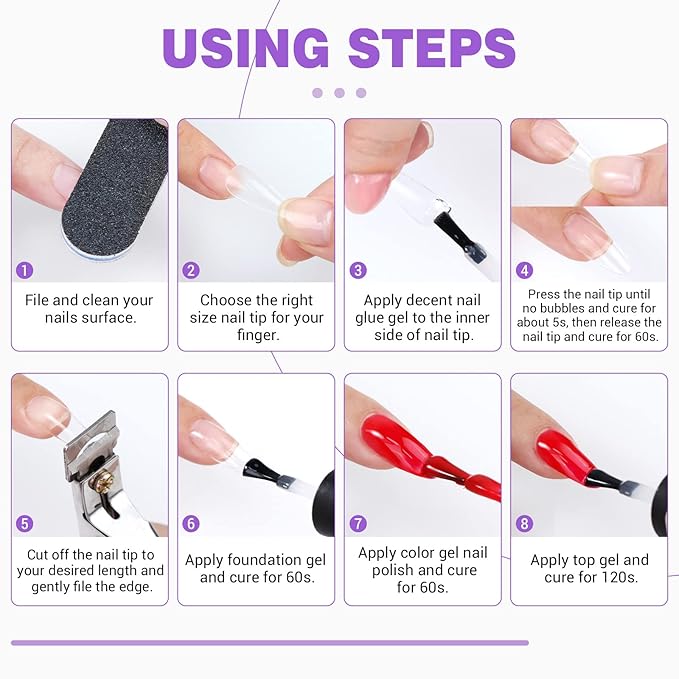 SAVILAND Gel Nail Glue with Lamp: U V Nail Glue Gel DUO for Nails Tips 15 ML and U V Light for Nails Fast Curing Gel Extension DIY Manicure Art Home Salon Gift
