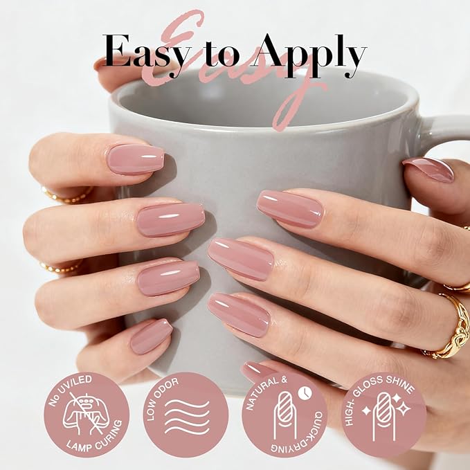 AZUREBEAUTY Nude Pink Nail Polish – Quick Dry, Long-Lasting, Natural Glossy Finish for DIY Manicure & Nail Art, Salon Quality, 10ml for Women