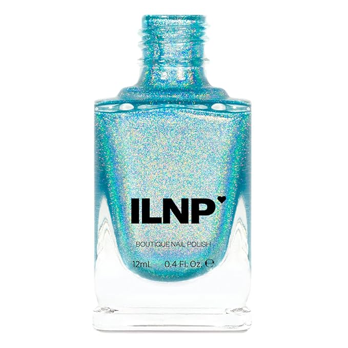 ILNP Aria - Sky Blue Ultra Holographic Nail Polish, Chip Resistant Manicure, Non-Toxic Nail Lacquer, Vegan, Cruelty Free, 12ml