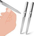BALUCA Stainless Steel Diamond Nail File for Natural Acrylic Nails, Double Sided Metal Fingernail Toenail File for Women, Durable and Efficient Nail Care Tool