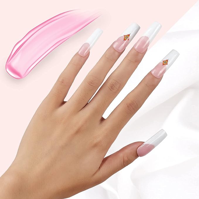 Makartt Pink Poly Nail Gel Bundle with Nail Dehydrator and Nail Primer Kit, Natural Pink Nail Gel 50ML, Nail Dehydrator Protein Bonder Primer Liquid