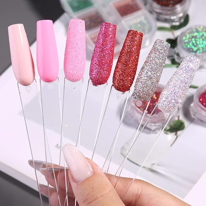150 Pcs Nail Swatch Sticks with Ring, Clear Coffin Nail Polish Swatch Sticks, Ballerina False Nail Sample, Nail Practice Color Display Board Accessories for Home or Salon Use