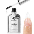 10 in 1 Gel Nail Glue for Nails Tips: 15ml Super Strong Brush On Nail Glue for Clear Acrylic Press on Nails, Need Lamp Cured, Long Lasting Base Coat & Blooming Gel, No Peel Off & Bubble Free Formula