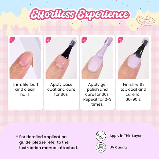 Beetles Lavender Gel Nail Polish - Lavender Macarons Pastel Purple Gel Nail Polish, Same Color Same Bottle, Soak Off UV LED Lamp Pastel Nails Art, Long-Lasting Manicure Salon DIY Home Spring Nails