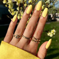 Modelones Yellow Press on Nails Almond, Easter Spring Neon Short Fake Nails, Reusable Nail Kit with Nail Glue Adhesive Tabs Mini Nail File, Nails Press Ons 32Pcs 16 Sizes, Women Girl Gift ﻿