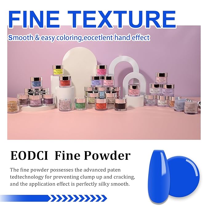 Dip Powder Blue Color 1 Oz/28g Nail Dipping Powder French Nails Art Starter Manicure DIY Salon Home Gift for Women,No Need Nail Lamp Cured