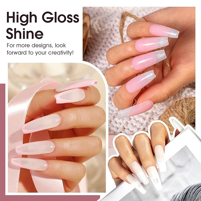 ROSALIND Christmas Poly Nail Gel Set, 8 Colors Mini Clear Neutral Poly Extension Gel Set, Nude Pink Builder Extension Kit for Nail Art Design Easy DIY Gift for Women