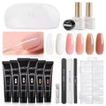 GAOY Poly Gel Nail Kit with U V Light Starter Kit, 6 Pcs Builder Gel Extension Kit for Beginners with Everything Nail Art DIY