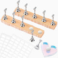 Nail Stand for Press On Nail Holder for Painting Nails, Magnetic Fake Nail Stands Tips, Heart Shape Nail Holder with Double-sided Tape Practice Nail Art Tools（Wood B）