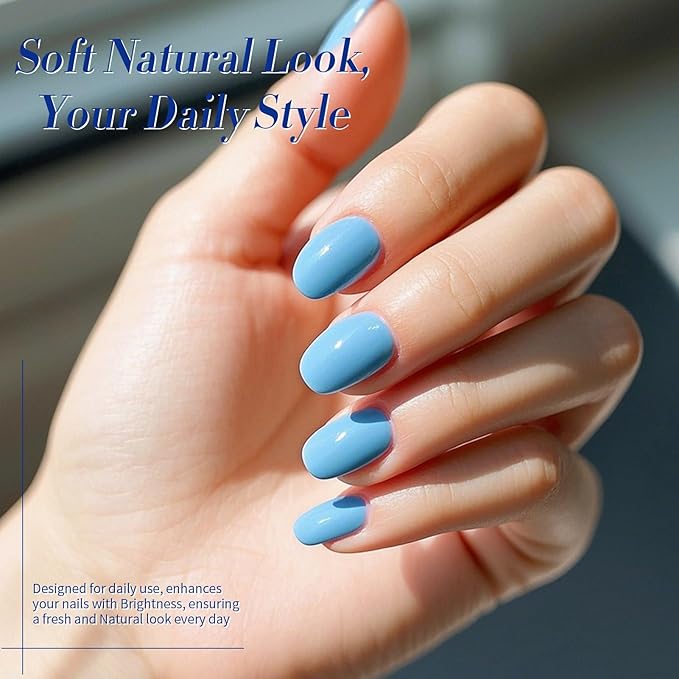 Born Pretty Blue Gel Nail Polish Set 6 Colors Spring Summer Light Baby Royal Blue Reflective Glitter Gel Polish Soak Off Nail Art Manicure DIY Design Home and Salon Holiday Gift