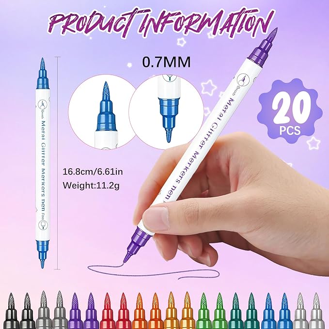 10 Color Nail Art Pens, Double-ended Nail Polish Pens Drawing Painting Point Liner Acrylic Painted Pen Kit, DIY Nails Art Design Manicure Tools Christmas Gifts 2026 Upgrade (2 Set)