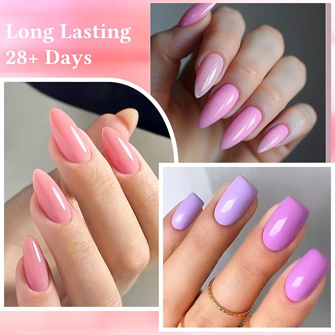 MEET ACROSS 18Pcs Rubber Gel Base Coat for Nails, Nude Brown Rubber Base Gel Polish Pink Violet Strengthener Gel for Thin Weak Nails 7ml
