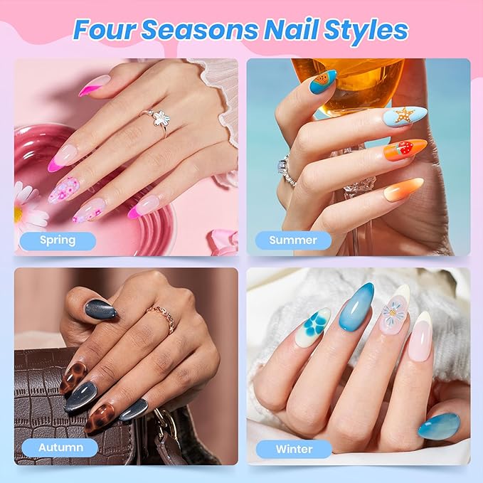 Beetles Deal Box Gel Nail Polish Kit with U V Light - 32 Colors Gel Polish Cat Eye Top Coat 68 Pcs All-In-1 Nail Kit with TPO & HEMA Free Base and Top Coat Home Salon DIY Nails Tools Gifts for Women