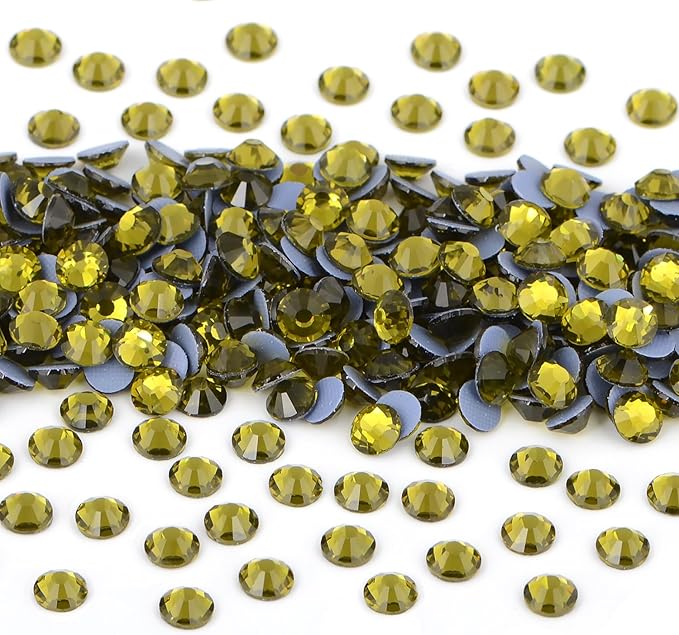 NCB 2880pcs Hotfix Rhinestones Flatback Crystal Rhinestones for Crafts Crafting Clothes Shoes DIY Decorations (Olivine, SS6 2mm)