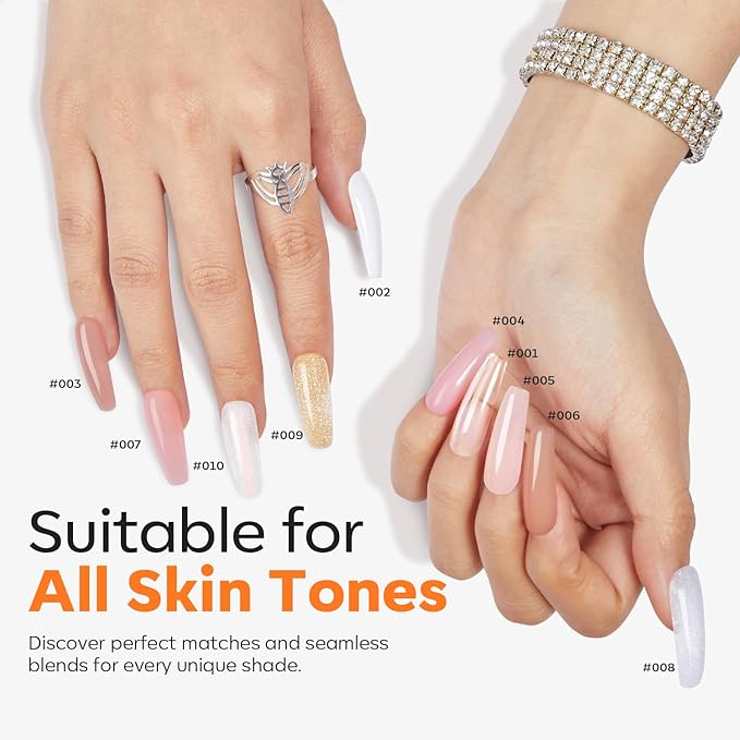 modelones Poly Nail Gel, Hema-Free 60 ML Milky White Poly Extension Gel Nail Enhancement Thickening Pure White Builder Overlays 3D Molding Supplies Home DIY