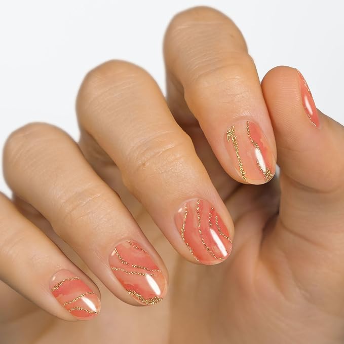 MOYOU LONDON Semi Cured Gel Nail Strips - 20 Pcs. Waterproof Gel Nail Wraps, Cures in Sunlight or UV/LED Lamp, Lasts Up to 2+ Weeks, Stretchable, Easy to Apply & Remove, Vegan & Cruelty-Free
