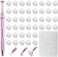 IHKFILAN 300Pcs Soft Nail Sponges for Ombre,Nail Art Sponges with Grabbing Pen,Gradient Manicure DIY Tools,Blooming Nails,Nail Tech Must Have Nail Accessories Supplies for Home and Salon Use(White)