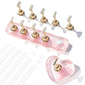 BQAN Stand for Press Ons Acrylic Nail Holder for Painting, Practice Tools With Reusable Putty - Tech Must Haves Supplies for Homes and Salons (Pink)