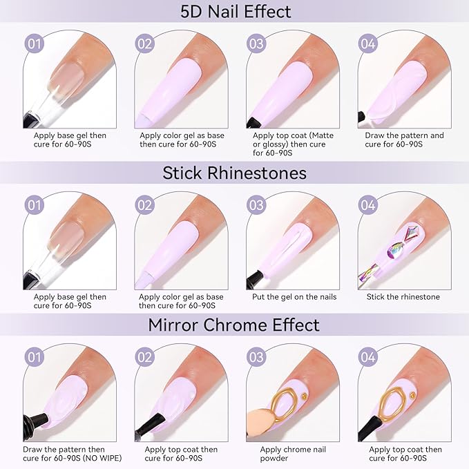 BORN PRETTY 5D Gel Nail Art,15ML Sculpting Gel Glue for Molding,Drawing,Sculpture,Gems and Decoration Nail Art Rhinestone Glue U V Light Cured No Wipe Nail Polish Salon & DIY Use for Women